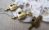 Accessories - 10 Pcs Of Antique Bronze Love Heart Arrow Charms 10x20mm A4479