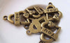 Accessories - 10 Pcs Of Antique Bronze Love You Heart Charms 18x20mm A519