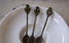 Accessories - 10 Pcs Of Antique Bronze Lovely 3D Crown Spoon Charms 11x60mm A4303