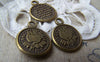 Accessories - 10 Pcs Of Antique Bronze Lovely Angel Round Charms 16mm A542