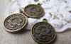 Accessories - 10 Pcs Of Antique Bronze Lovely Angel Round Charms 16mm A555