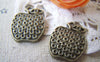 Accessories - 10 Pcs Of Antique Bronze Lovely Apple Charms 17x22mm A575