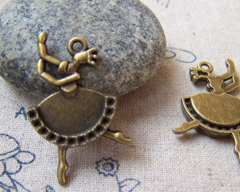 People, Profession & Hobby - 10 pcs Antique Bronze Ballet Girl Dancer Ballerina Charms A5688