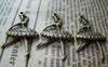 People, Profession & Hobby - 10 pcs Antique Bronze Ballerina Ballet Girl Dancer Charms 21x37mm A720