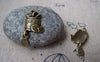 Accessories - 10 Pcs Of Antique Bronze Lovely Cookie Charms 11x24mm A2908
