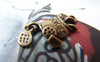 Accessories - 10 Pcs Of Antique Bronze Lovely Cookie Charms 11x24mm A2908