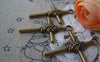 Accessories - 10 Pcs Of Antique Bronze Lovely Cross Charms 25x40mm A4376