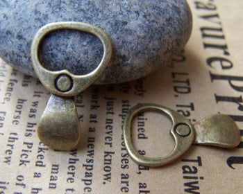 Accessories - 10 Pcs Of Antique Bronze Lovely Drink Can Ring Pull Charms 14x23mm A3000