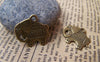 Accessories - 10 Pcs Of Antique Bronze Lovely Elephant Charms Double Sided 19x21mm A3020