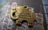 Accessories - 10 Pcs Of Antique Bronze Lovely Elephant Charms Double Sided 19x21mm A3020