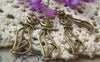 Accessories - 10 Pcs Of Antique Bronze Lovely Filigree Cat Charms 13x33mm A2668