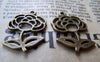 Accessories - 10 Pcs Of Antique Bronze Lovely Filigree Flower Charms 18x25mm A1885