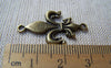 Accessories - 10 Pcs Of Antique Bronze Lovely Fleur De Lis Flower Of Lily Connectors Charms 18x31mm A356