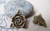 Accessories - 10 Pcs Of Antique Bronze Lovely Flower Charms Pendants 19x19mm A3047