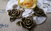 Accessories - 10 Pcs Of Antique Bronze Lovely Flower Charms Pendants 19x19mm A3047