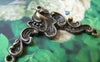 Accessories - 10 Pcs Of Antique Bronze Lovely Flower Connector Charms 28x40mm A4276