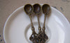 Accessories - 10 Pcs Of Antique Bronze Lovely Flower Spoon Charms 14x60mm A3061