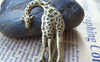 Accessories - 10 Pcs Of Antique Bronze Lovely Giraffe Pendants Charms 30x43mm A3794