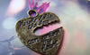 Accessories - 10 Pcs Of Antique Bronze Lovely Heart Charms 20mm A547