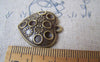 Accessories - 10 Pcs Of Antique Bronze Lovely Heart Charms 23x24mm A4540