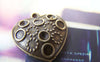 Accessories - 10 Pcs Of Antique Bronze Lovely Heart Charms 23x24mm A4540