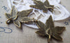 Accessories - 10 Pcs Of Antique Bronze Lovely Leaf Charms Pendants 31x31mm A3494