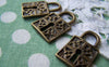 Accessories - 10 Pcs Of Antique Bronze Lovely Lock Charms 15x26mm A2060