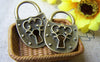 Accessories - 10 Pcs Of Antique Bronze Lovely Lock Charms 20x32mm A2437