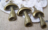 Accessories - 10 Pcs Of Antique Bronze Lovely Mushroom Charms 17x24mm A1814