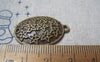 Accessories - 10 Pcs Of Antique Bronze Lovely Oval Flower Star Charms 19x28mm A4730