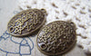 Accessories - 10 Pcs Of Antique Bronze Lovely Oval Flower Star Charms 19x28mm A4730
