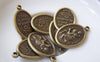 Accessories - 10 Pcs Of Antique Bronze Lovely Oval Pendant Charms 16x26mm A4385