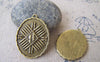 Accessories - 10 Pcs Of Antique Bronze Lovely Oval Pendant Charms 24x32mm A589