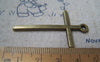 Accessories - 10 Pcs Of Antique Bronze Lovely Smooth Cross Pendant 30x48mm A3874