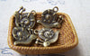 Accessories - 10 Pcs Of Antique Bronze Lovely Snail Charms Double Sided 15x18mm A673