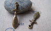 Accessories - 10 Pcs Of Antique Bronze Lovely Sword Charms 11x35mm A581