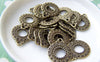 Accessories - 10 Pcs Of Antique Bronze Lovey Round Circle Rings Charms Double Sided 16x20mm A433