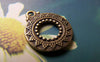 Accessories - 10 Pcs Of Antique Bronze Lovey Round Circle Rings Charms Double Sided 16x20mm A433