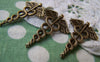 Accessories - 10 Pcs Of Antique Bronze Medical Symbol Mercurial Staff With Winged Snakes Charms 20x30mm A1458