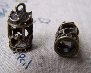Accessories - 10 Pcs Of Antique Bronze Merry Go Round Carousel Horse Pendant Charms  10x18mm A2773