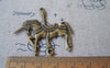 Accessories - 10 Pcs Of Antique Bronze Merry Go Round Unicorn Horse Pendant Charms Connector 42x42mm A5237