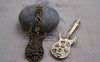 Accessories - 10 Pcs Of Antique Bronze Misic Note Heart Star Guitar Charms 20x54mm A3053