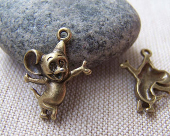 Accessories - 10 Pcs Of Antique Bronze Mouse Charms Pendants 16x20mm A635