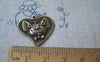 Accessories - 10 Pcs Of Antique Bronze Mouse Heart Charms 24x25mm A3961