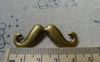 Accessories - 10 Pcs Of Antique Bronze Moustache Pendant Charms Two Loops 16x44mm A5571