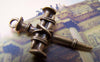 Accessories - 10 Pcs Of Antique Bronze Nail Cross Charms Pendants 19x35mm  A1419