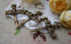 Accessories - 10 Pcs Of Antique Bronze Nail Cross Charms Pendants 19x35mm  A1419