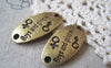 Accessories - 10 Pcs Of Antique Bronze Oval Boy And Girl Gender Connectors 16x33mm A3959
