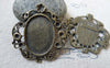 Accessories - 10 Pcs Of Antique Bronze Oval Cameo Base Pendants Match 16x22mm Cabochon A6487