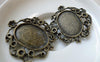 Accessories - 10 Pcs Of Antique Bronze Oval Cameo Base Pendants Match 16x22mm Cabochon A6487